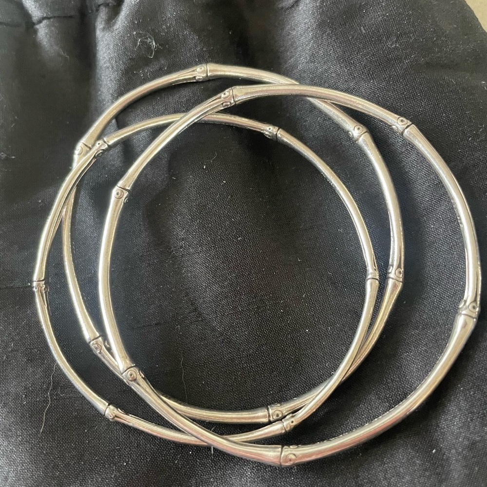 John Hardy Silver Bamboo Design Bracelets
